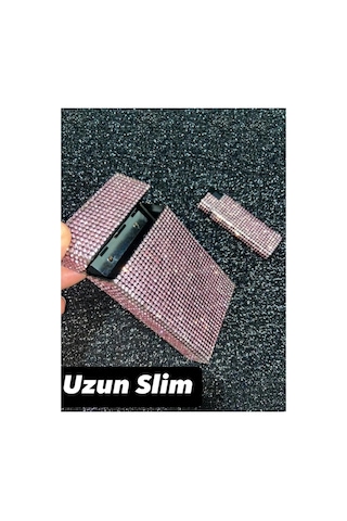 Sigara Kutusu Ve Çakmak Uzun Slim Taşlı Anahtarlık