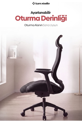 Lizbon Ergonomik Çalışma Koltuğu - Siyah
