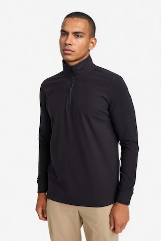 Defacto Defactofit Standart Fit Dik Yaka Yarım Fermuarlı Polar Sporcu Sweatshirt F2302ax25wnbk81 Siyah