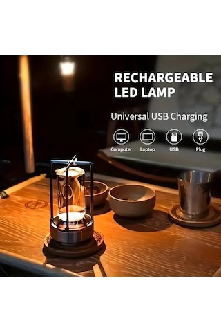 Willowhaven Silvery Led Masa Lambası Yatak Başı Göz Koruma Usb Şarj Kamp Aydınlatma Taşınabilir Füme