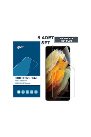 Gor Sm Galaxy S21+Plus Hd Darbe Emici Ekran Koruyucu Jelatin 5 A Şeffaf