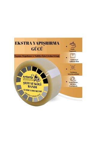 Koli Bandı Şeffaf 45x100 6 Lı 1 Paket Artlantis Koli Bantı 45 100 Ambalajlama Bandı Şeffaf Ekstra Yapıştırma Diğer