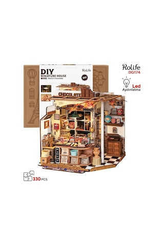Rolife Dg174 Henry'nin Çikolata Dükkanı Henry's Chocolate Dıy Minyatür Maket Modelset Mini Dollhouse 3d Model Kit Detaylı Dekoratif Hobi Seti 3d Puzzle Tiny House