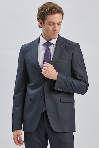 İmza Lacivert Gabardin Mono Yaka 8 Drop Comfort Fit Rahat Kesim Basic Takım Elbise 1001240006-lacivert Lacivert