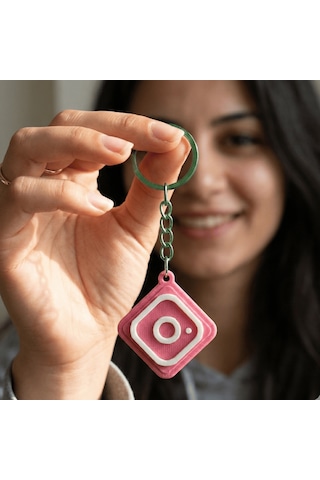 Nfc Instagram Nfc Akıllı Anahtarlık - Hızlı Takipçi Kazanma Aracı Açık Pembe