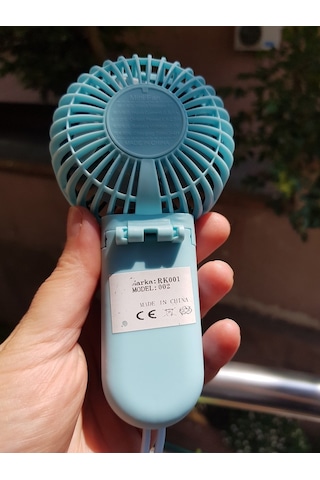 Brokoli Home Şarjli Mini El Fanı Masa Fanı Soğutucu Masa Üstü Vantilatör Usb Mavi Kendin Tasarla