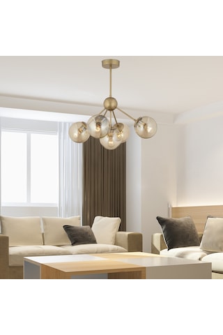 Meyo 5Li Eskitme Bal Camlı Modern Genç Odası Yatak Odası Salon Avize