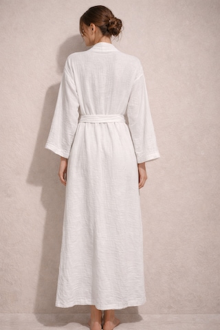 Estewomanfashion Müslin %100 Pamuk Kimono & Kaftan Beyaz