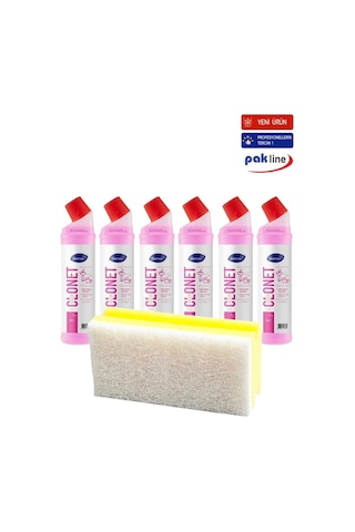 Banyo Temizleyici Ve Kireç Çözücü 750 Ml 6 Adet + Hassas Temizlik Süngeri 1 Adet 160gr