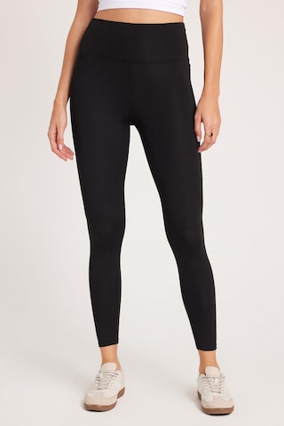Tudors Kadın Slim Fit Dar Kesim Scuba Kumaş Beli Lastikli Siyah Tayt-40372 siyah