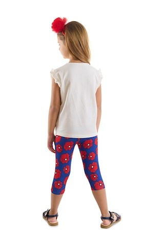 Denokids Mushi Kırmızı Gelincik Kız Çocuk T-shirt Tayt Takım Çok Renkli