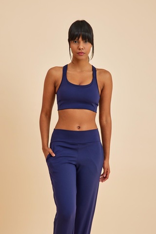 Sportive Lacivert Light Touch Bilekten Lastikli Yüksek Bel Jogger Kadın Eşofman Alt Lacivert