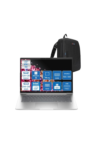 HP Probook 4 G1I C9FH1ETP31 Core Ultra 7 255U 128 GB 256 GB SSD 14" Wuxga W11P Dizüstü Bilgisayar +zettaçanta
