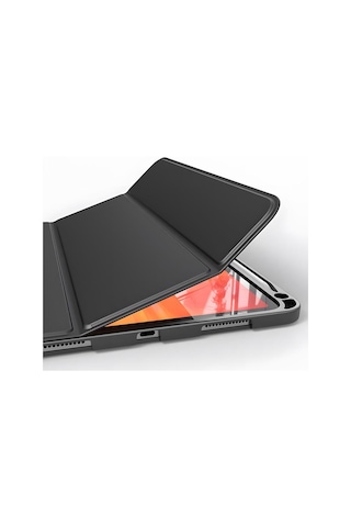 Apple Uyumlu iPad  Pro 12.9 2021 5.nesil Kılıf Deri Görünümlü Şık Tasarım Tablet Kılıfı Kapaklı Kılıf