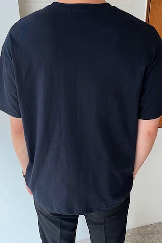 Erkek Dreamer Baskılı Oversize Tshirt Lacivert