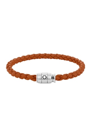 Montblanc Meisterstück Steel 3-ring Pas Rengi Deri Bileklik 13406 Kahverengi