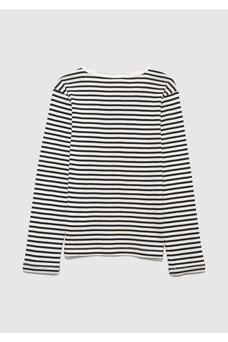 Mavi - Çizgili Basic Tişört 7610351-86625 Mavi
