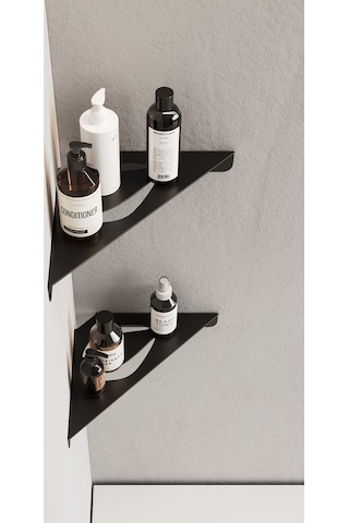 Zift Unique Paslanmaz Çelik Mat Siyah Banyo Köşeliği - Yapıştırılabilir Mat - Siyah