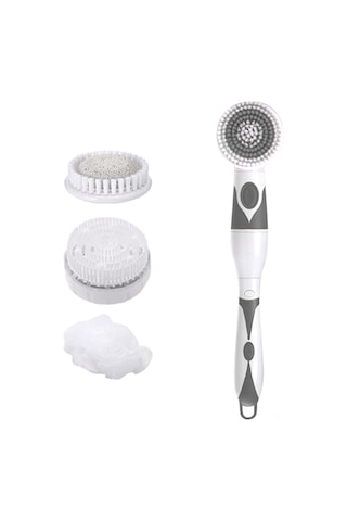 Ranyeek Elektrikli Duş Fırçası - Uzun Kollü 2 Hızlı 360 Döner Ipx6 Su Geçirmez Vücut Masaj Ve Temizleme Aleti Gri Çok Renkli