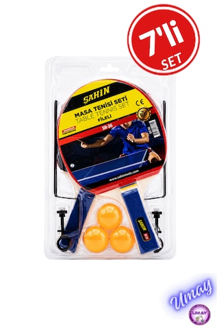 7 Parça Masa Tenisi Raketi Seti Fileli Ping Pong Seti 2 Raket 3 Top 1 File Ve 2 Ayak Başlangıç Seti