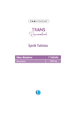 Tabvitamins Trans Resveratrol 30 Tablet Tanışma Paketi Shaker Hediyeli