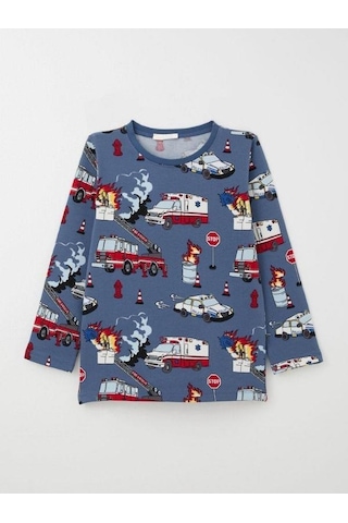 Breeze Erkek Çocuk Araba Baskılı Pijama Takım-15361 İndigo