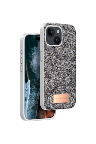 Onegif Apple İphone Uyumlu 14 Bright Simli Kapak - Gümüş Çok Renkli