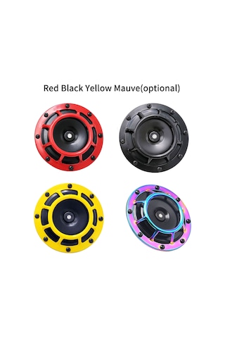 Springsun 12v 115db Demir Çift Tonlu Araba Klinesi, Elektrikli Araçlar/motosikletler İçin, 2 Adet, Sarı Renk, 435hz/335hz Frekansı