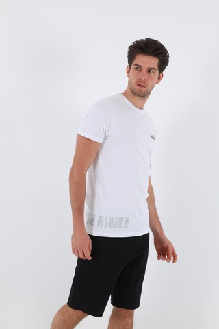 Maraton Sportswear Regular Erkek Bisiklet Yaka Kısa Kol Basic Beyaz T-Shirt 20560-Beyaz