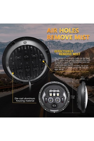 Ebitda 7 Drl - Dönüş Düşük Sinyali Araba Motosiklet Led Far Siyah 1 Adet, Araba Ve Motosiklet İçin Siyah