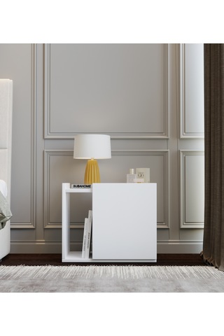 50 Cm Mdf Modern Beyaz Komodin Çok Amaçlı Dolap Yan Sehpa