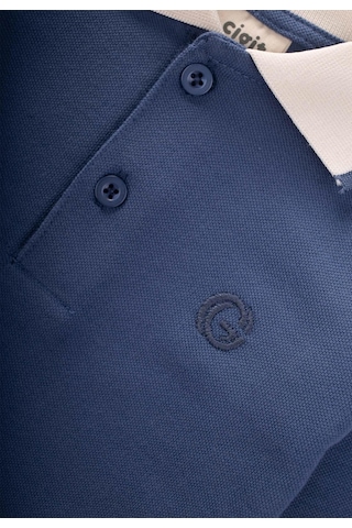 Uzun Kollu Polo Yaka T-shırt 2-14 Yaş İndigo Mavi İndigo