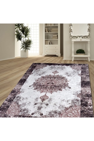 Nur Home Mürdüm Sultan Süngerli Kaymaz Halı Örtüsü, Nrh-33 Çok Renkli