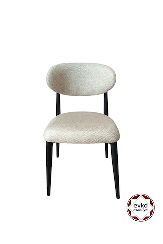 Evko Mobilya İnci Sandalye, Mutfak Salon Sandalyesi, 2 Adet Sandalye, Metal Sandalye, Yemek Sandalyesi, Otel Cafe Restoran Sandalyesi Krem