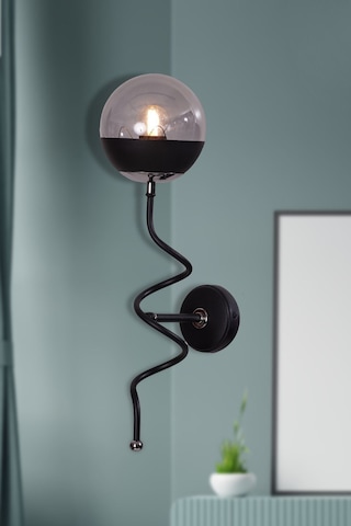 Luzarana Stella Krom-siyah Metal Gövde Füme Camlı Tasarım Lüx Aplik Siyah