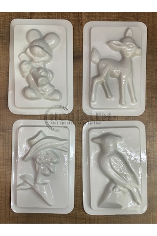 4 Adet. Alçı Kalıbı. 4 Farklı Model. Iş Eğitimi. El Sanatları