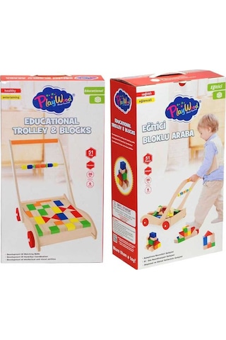 Playwood Ahşap Eğitici Bloklu Araba 373