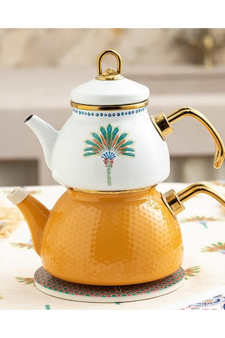 Exotic Palm Emaye Çaydanlık Sarı Sarı