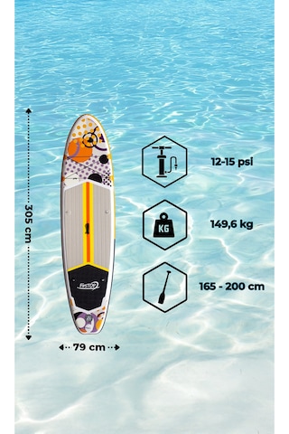 Firstop Suppaddleboardseti 305x79x15cm Kürek + Pompa Sp305-15s-2 Turuncu