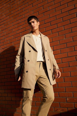 Defacto Slim Fit Dar Kesim Kemerli Düğmeli Trençkot D5528ax25aubn295 Kahve