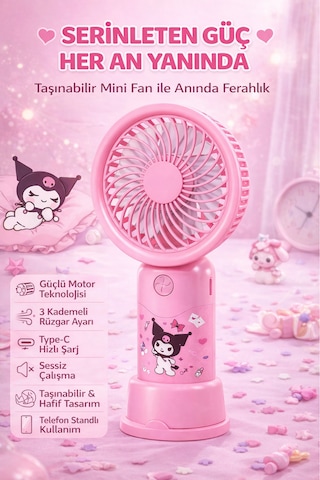 Mini Taşınabilir Fan Type-c Şarjlı El Tipi Soğutucu Sessiz Güçlü Fan
