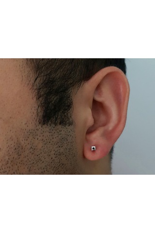 Sirius 0.02 Karat Siyah Pırlanta Tektaş Erkek Küpesi 0810E0026