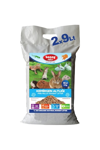 Bonnynice Bonny Nice Doğal Çam Pelet Tavşan Kafes Altlığı 5 Kg 10 Lt 2 Adet