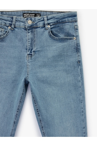 Koton Normal Bel Pamuklu Skinny Fit Jean Pantolon - Michael Jean Açık İndigo 6sam40052nd Açık İndigo