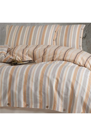 Clasy Butik Native Serisi Çift Kişilik Nevresim Takımı Velena V1 Somon