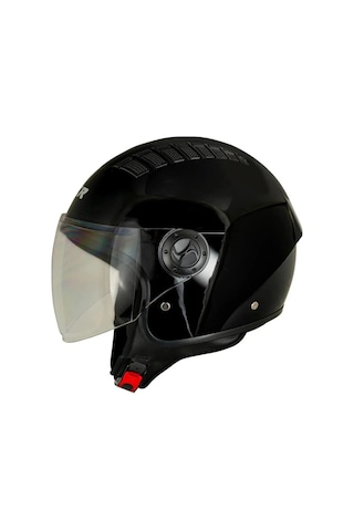 Air Çenesiz Kask Parlak Siyah Ece Belgeli Parlak Siyah Parlak Siyah