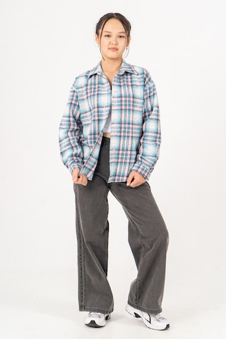 Kız Çocuk Yumuşak Dokulu Kareli Oduncu Gömlek 3172 Mavi