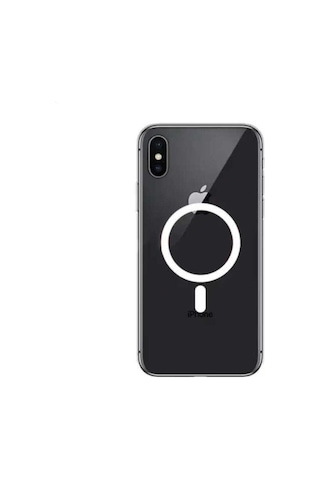 Apple iPhone Uyumlu Xs Magesafe Wireless Kılıf Köşe Korumalı Darbe Emici Şeffaf Sert Silikon R37057:no:7 Şeffaf