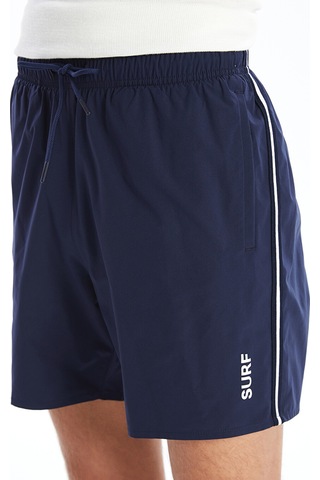 Lcw Swımwear Lacivert Kısa Boy Baskılı Erkek Deniz Şortu