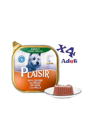 Plaisir Tavuklu Pate Konserve Yetişkin Köpek Maması 4 x 150 G